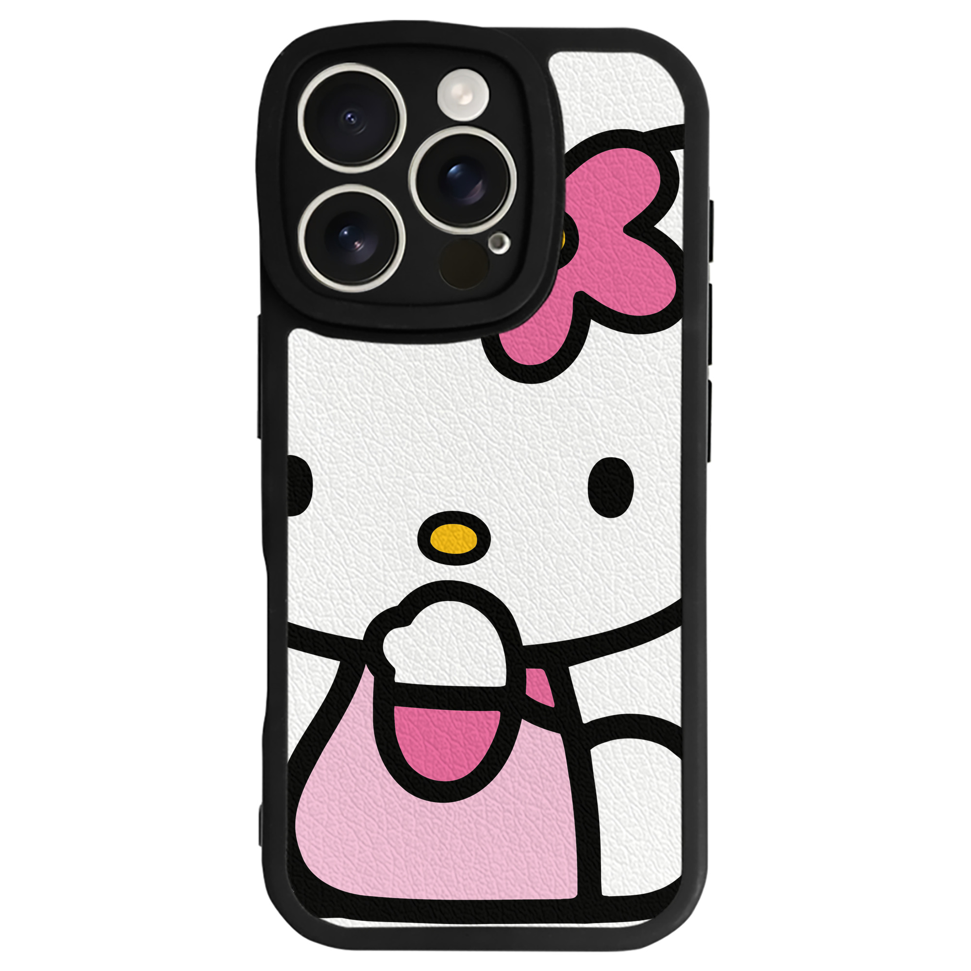 （画像用） Hello Kitty ハローキティ 【iPhone 16シリーズ対応】シリコンスマホケース（レザー調） 材質：シリコン